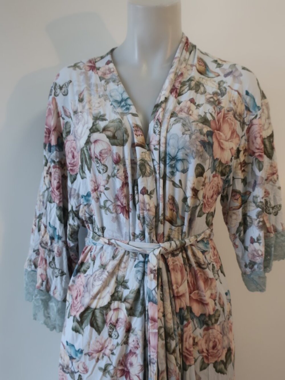 Womens Posh Peanut (Item- 937) Multicolor Rose Flora Robe S/M - Picture 2 of 7